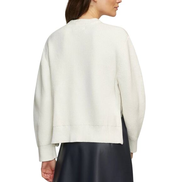 Modern Citizen White Tate Organic Cotton Side Zip Sweater - Picture 3 of 12